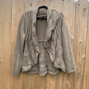 Elisabetta Collection Mohair Wool‎ Blend Open Front Cardigan Sweater Large